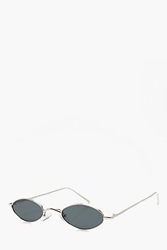 Boohoo Silver Edge Micro Sunglasses