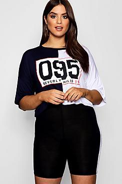 Boohoo Plus Charlie Spliced Cropped T-shirt