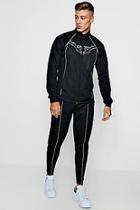 Boohoo Funnel Neck Western Track Top Cropped Tracksuit