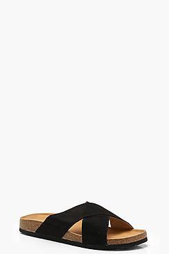 Boohoo Lucy Cross Strap Footbed Sandals
