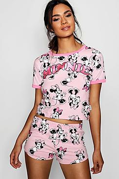 Boohoo Melissa Minnie Aop Short Set