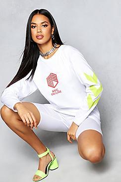 Boohoo Oversized Long Sleeve Printed T-shirt