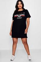 Boohoo Plus Lottie L'amour T Shirt Dress