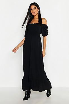 Boohoo Ruffle Detail Sweetheart Maxi Dress