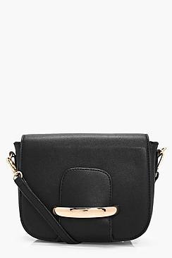 Boohoo Zoe Bar And Tab Saddle Bag