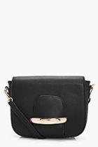 Boohoo Zoe Bar And Tab Saddle Bag