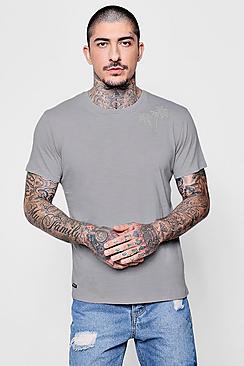 Boohoo Palm Embroidered Slub Tee