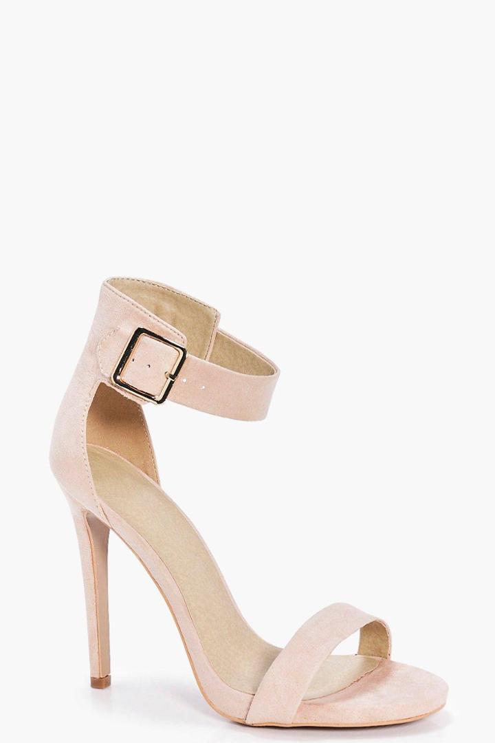 Boohoo Natalia Two Part Ankle Band Heels Nude