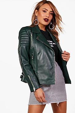 Boohoo Amelia Leather Biker Jacket