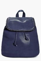 Boohoo Madeleine Chain Edge Backpack Navy