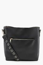 Boohoo Emily Eyelet Strap Pocket Day Bag