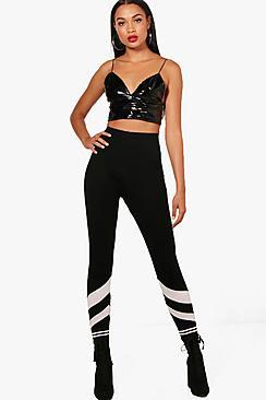 Boohoo Chevron Stripe Leggings
