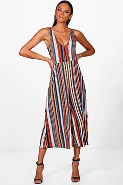 Boohoo Victoria Stripe Colour Jumpsuit