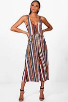 Boohoo Victoria Stripe Colour Jumpsuit