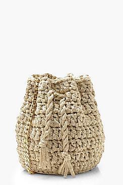 Boohoo Handmade Crochet Bucket Cross Body
