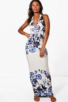 Boohoo Sophie Floral Border Print Maxi Dress