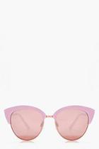 Boohoo Ellen Pink Frame Cat Eye Sunglasses