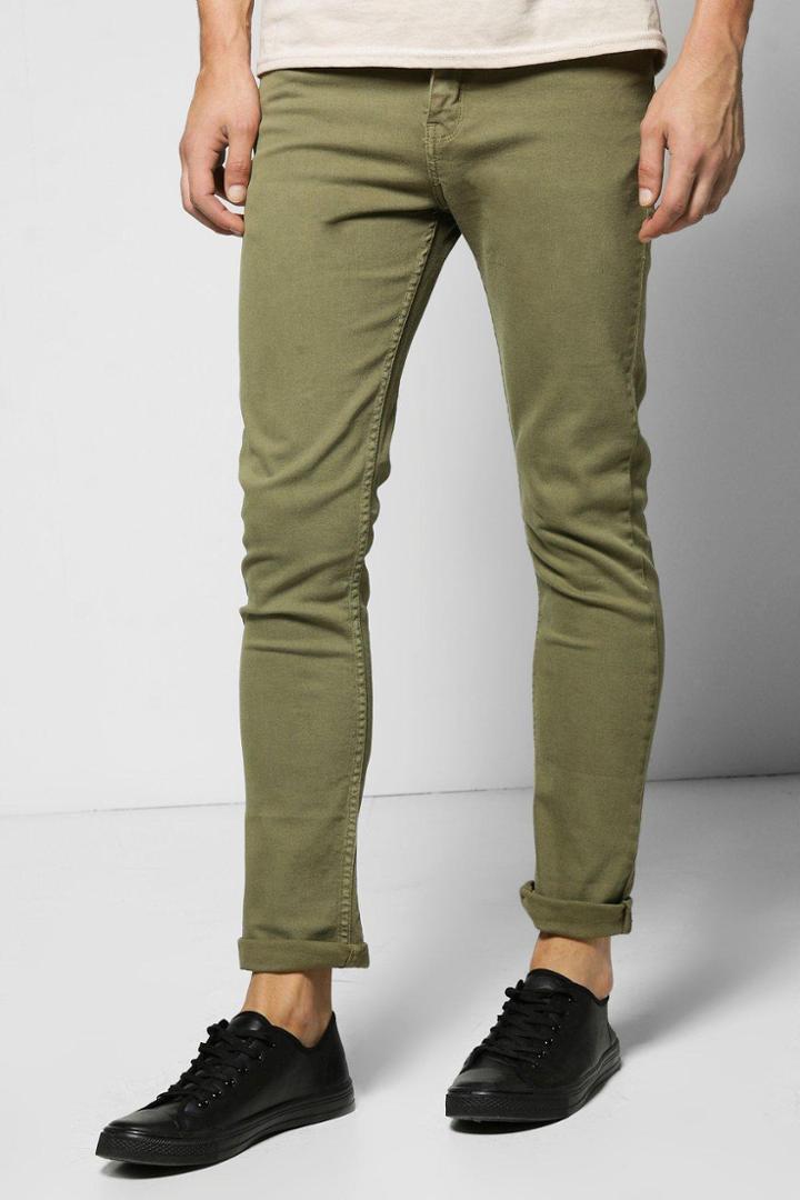 Boohoo Khaki Skinny Fit Jeans Khaki