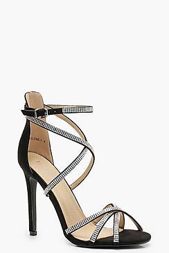 Boohoo Skye Diamante Cage Gladiator Sandals