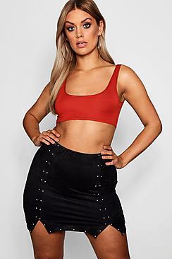 Boohoo Plus Robyn Studded Mini Skirt
