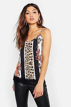 Boohoo Woven Leopard Chain Cami