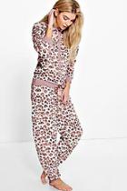 Boohoo Annie Leopard Print Button Down Onesie