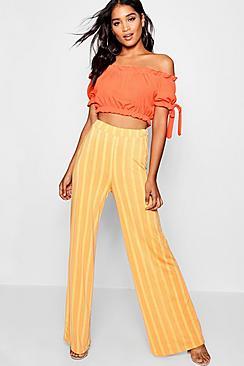 Boohoo Hetty Extreme Wide Leg Stripe Pants