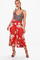 Boohoo Plus Lisa Oriental Floral Print Woven Trouser