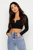 Boohoo V Bar Rib Crop