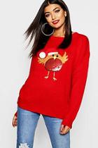 Boohoo Applique Sweater With Pompom And Sequin
