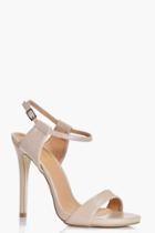 Boohoo Lauren Ankle Band Two Part Sandal Nude