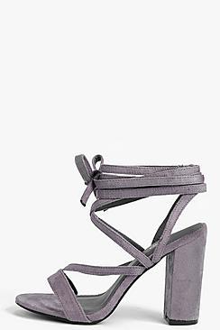 Boohoo Bella Wrap Strap Two Part Block Heel
