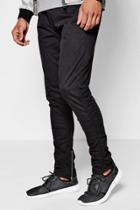 Boohoo Rouched Leg Finish Chino Trousers Black