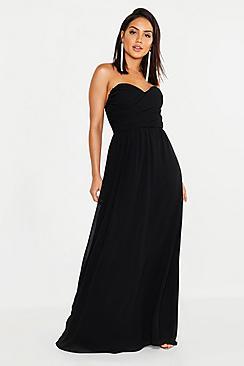 Boohoo Chiffon Bandeau Maxi Dress