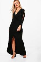 Boohoo Plus Lydia Twist Front Plunge Maxi Dress