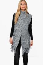 Boohoo Rosie Tassel Hem Roll Neck Jumper Dress Multi