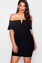 Boohoo Plus Lisa Off Shoulder Sweetheart Bodycon Dress