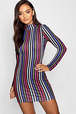 Boohoo Petite Polo Neck Bodycon Dress