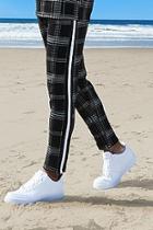 Boohoo Check Tape Detail Cropped Jogger