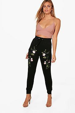 Boohoo Ella Embroidered Front Luxe Sweat Joggers