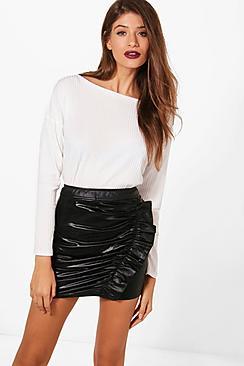 Boohoo Chrissie Rib Slouchy Sweat