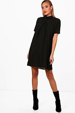 Boohoo Isabella Short Sleeve Chiffon Shift Dress