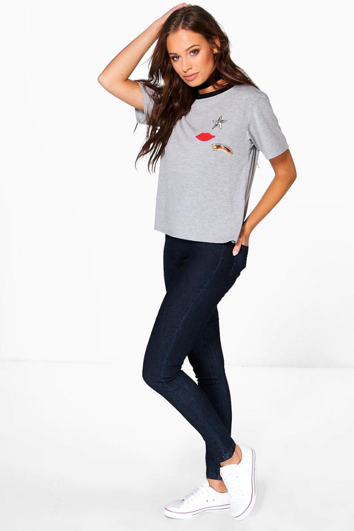 Boohoo Teagan Indigo Denim Jeggings Indigo