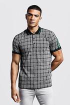 Boohoo Check Polo With Taped Detail