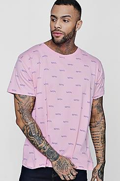 Boohoo Oversized Man All Over Print T-shirt