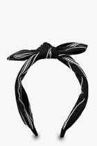 Boohoo Linen Look Stripe Bow Headband