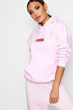 Boohoo Rachel Man Printed Slogan Hoody