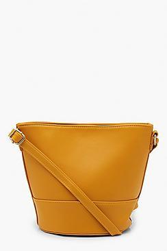 Boohoo Mustard Bucket Cross Body Bag