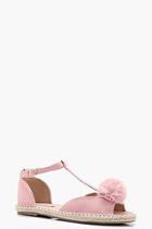 Boohoo Imogen Faux Fur Pom Espadrille