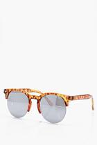 Boohoo Brown Lense Clubmaster Sunglasses